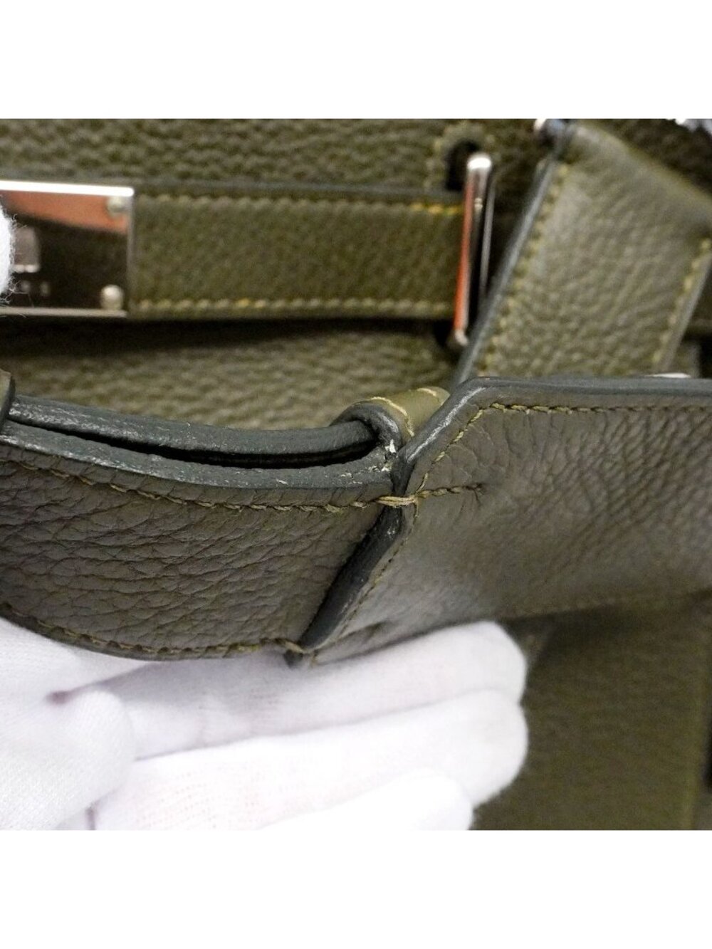 Hermes Shoulder Bag Jypsiere 34 Taurillon Clemence Canopi Silver - Picture 9 of 15